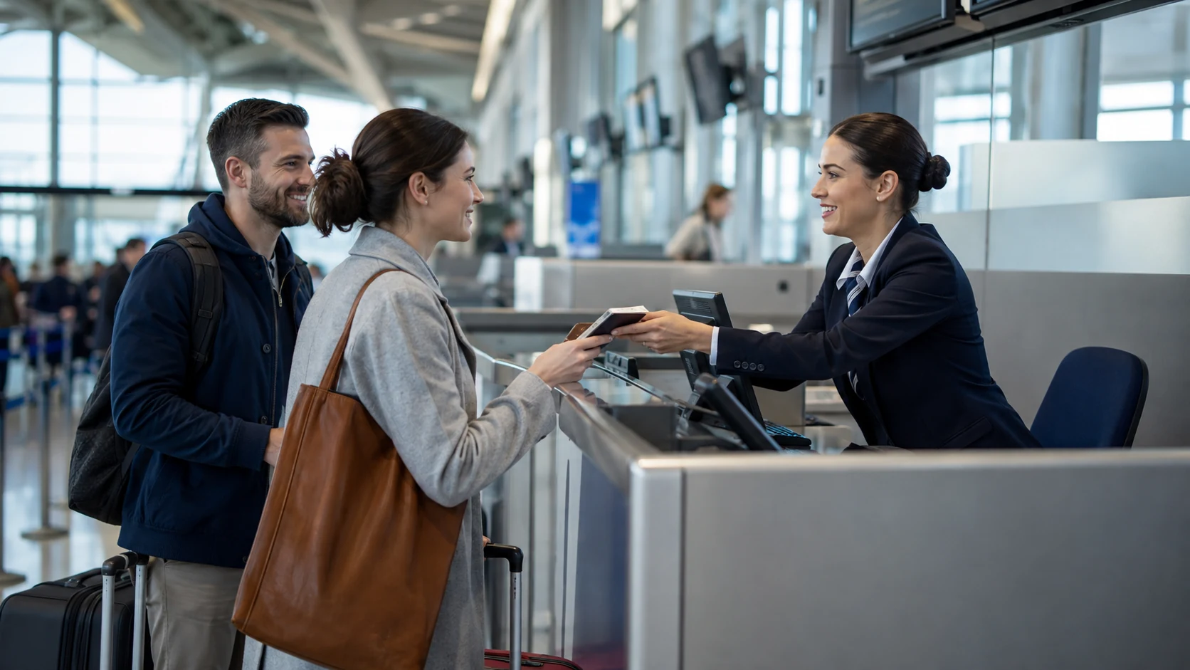 DGR 7.5 yolcu hizmetleri check-in boarding eğitimi için havaalanı check-in personeli