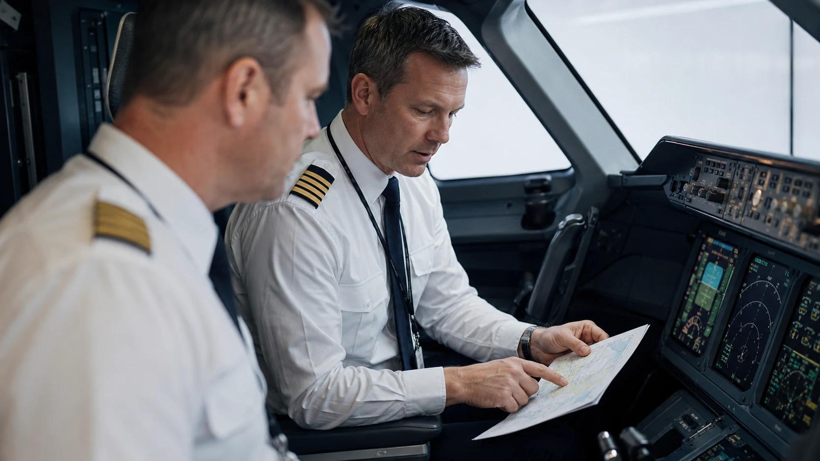 DGR 7.7 uçuş ekipleri ve pilotlar eğitimi için kokpitte pilot ekibi